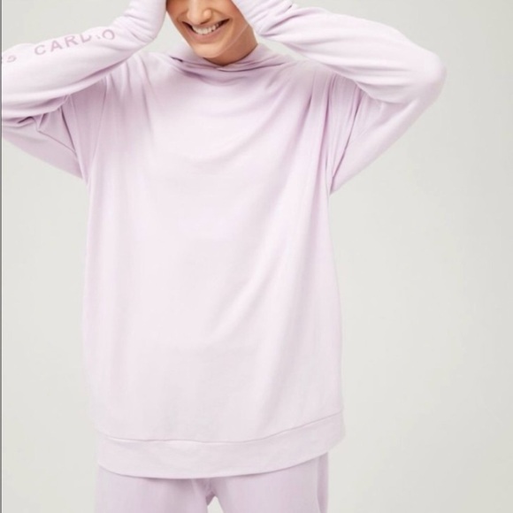 Aerie Light Purple Hoodie with Sleeve Text - Picture 2 of 6